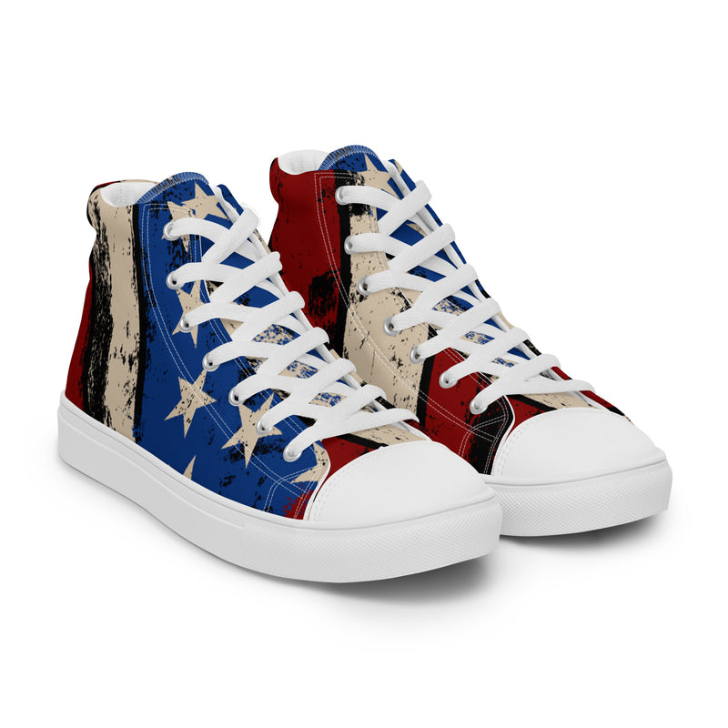 American Flag High Top #47 - Front View | HA!LO Canvas Sneakers