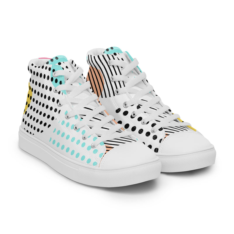 Dot Pop High Top #57 - Front View | HA!LO Canvas Sneakers