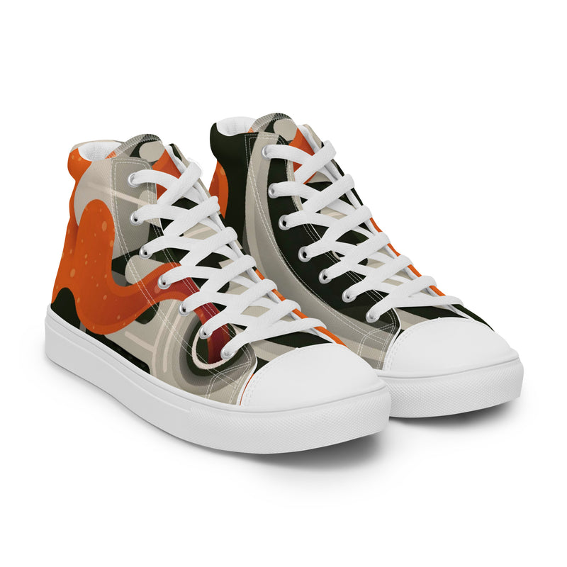 Abstract Camo High Top #66 - Front View | HA!LO Canvas Sneakers
