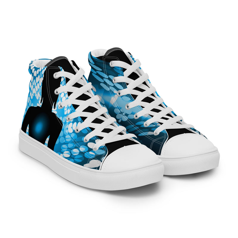 Blue Silhouette High Top #67 - Front View | HA!LO Canvas Sneakers