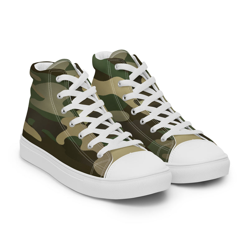 Classic Camo High Top #77 - Front View | HA!LO Canvas Sneakers