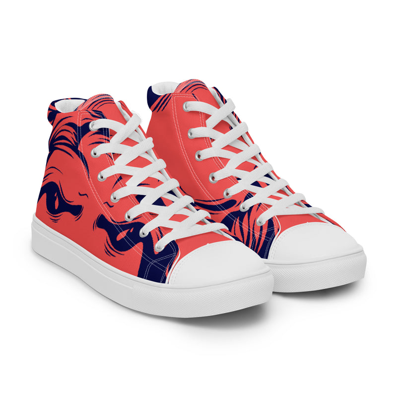 Red Pop Art High Top #80 - Front View | HA!LO Canvas Sneakers