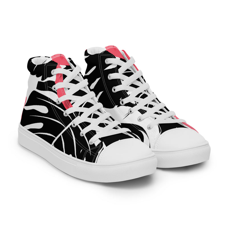 Pink Abstract High Top #85 - Front View | HA!LO Canvas Sneakers