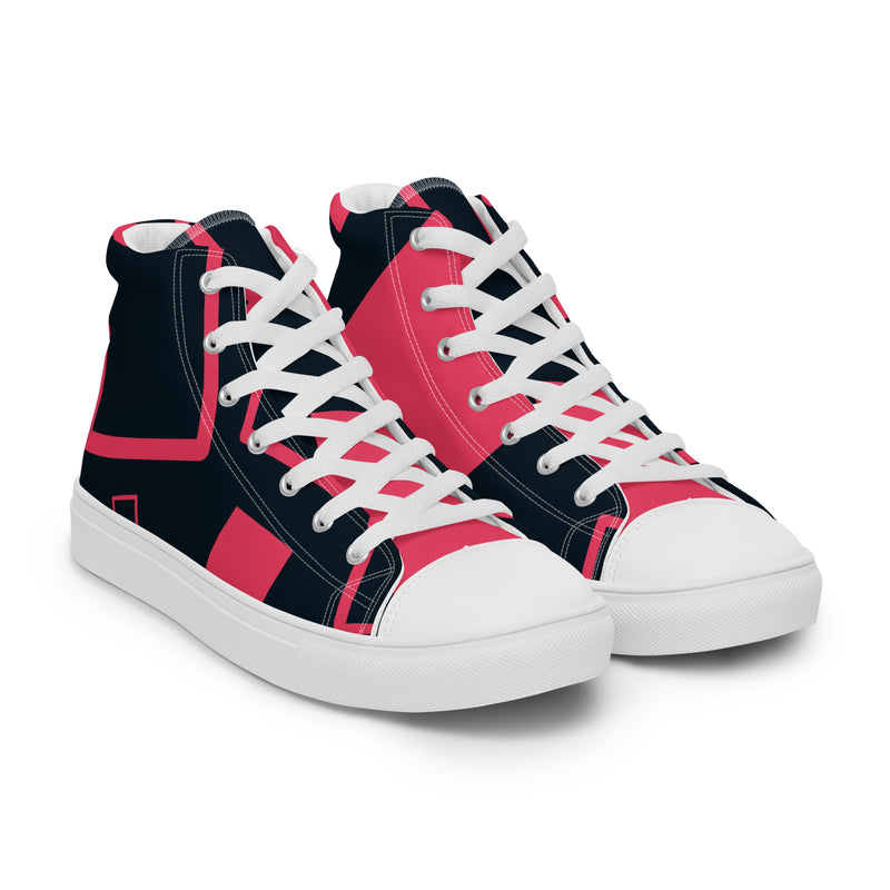 Navy Abstract High Top #88 - Front View | HA!LO Canvas Sneakers