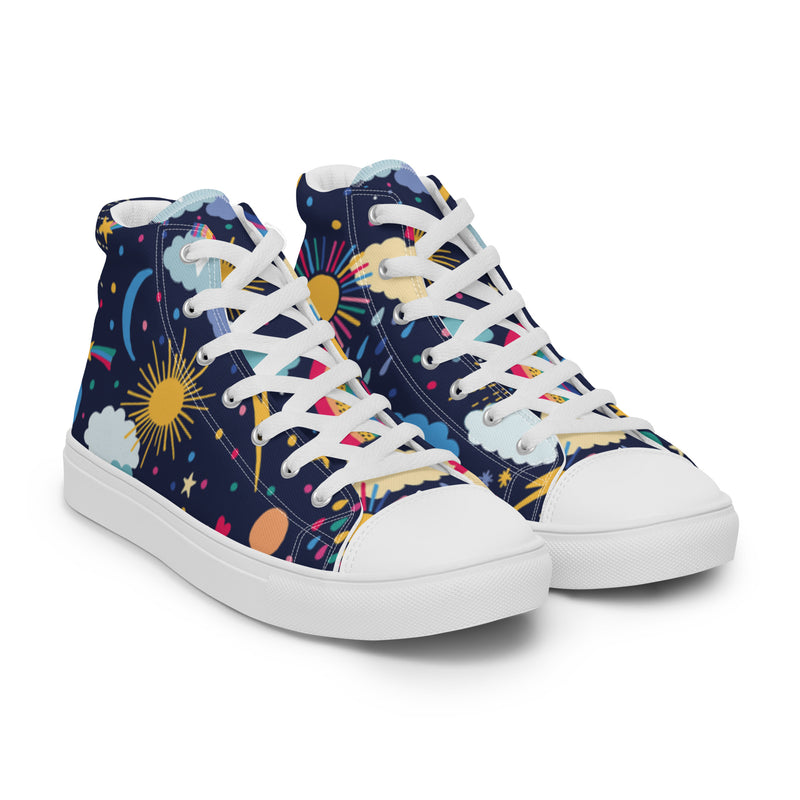 Celestial Night High Top #109 - Front View | HA!LO Canvas Sneakers