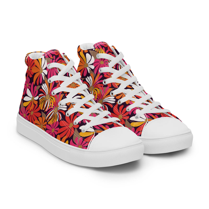 Bold Bloom High Top #121 - Top Down View | HA!LO Canvas Sneakers