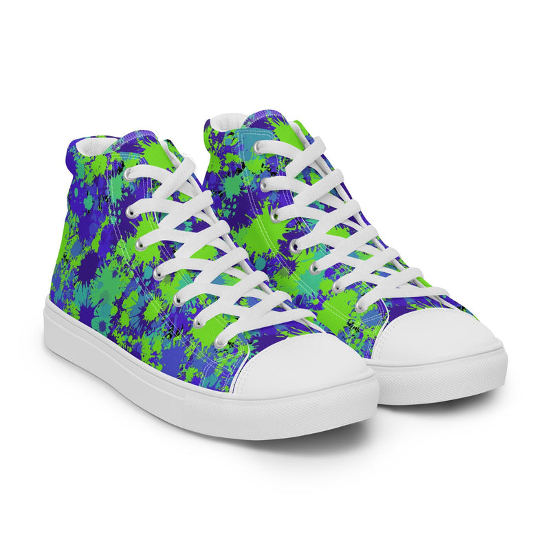 Paint Splatter High Top #122 - Front View | HA!LO Canvas Sneakers