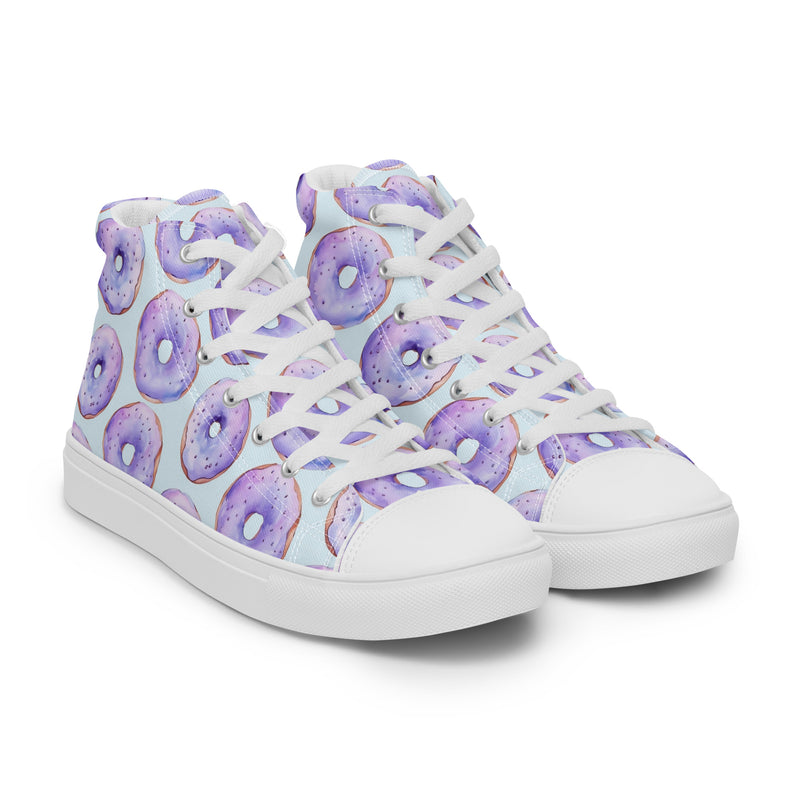 Donut Sprinkle High Top #132 - Front View | HA!LO Canvas Sneakers