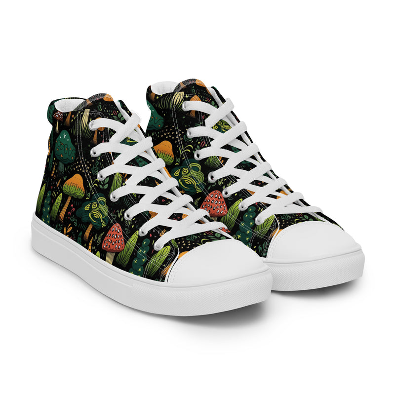 Forest Mushroom High Top #143 - Front View | HA!LO Canvas Sneakers