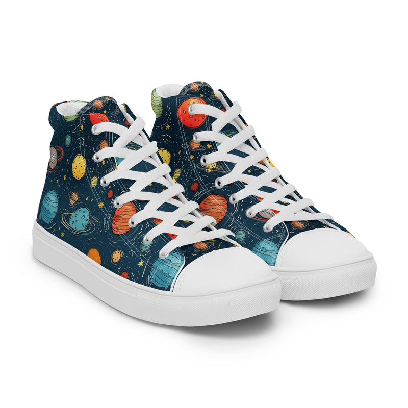 Solar System High Top #149 - Front View | HA!LO Canvas Sneakers