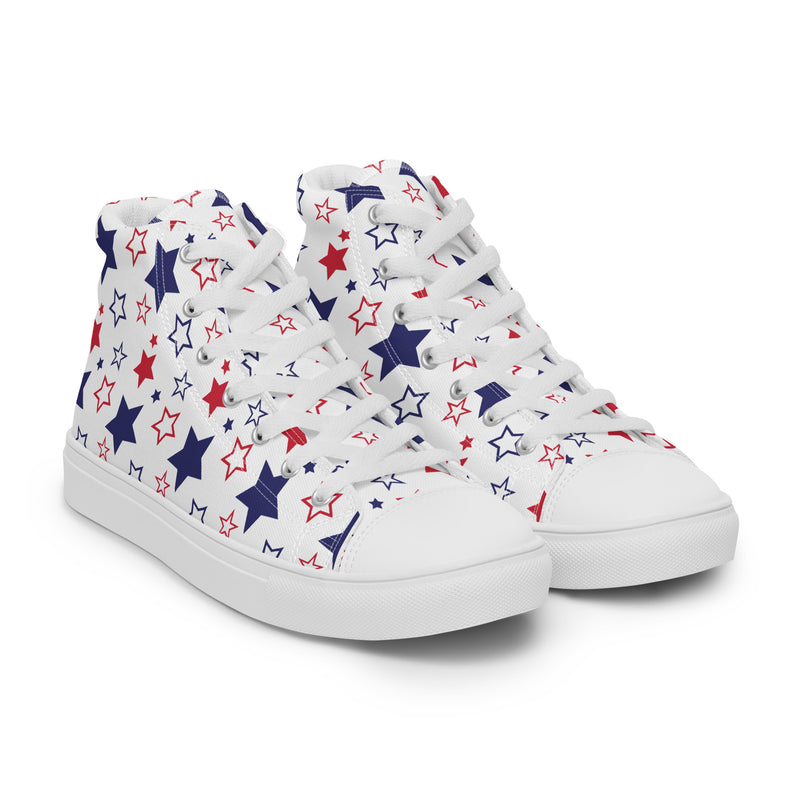 Patriotic Stars High Top #155 - Front View | HA!LO Canvas Sneakers