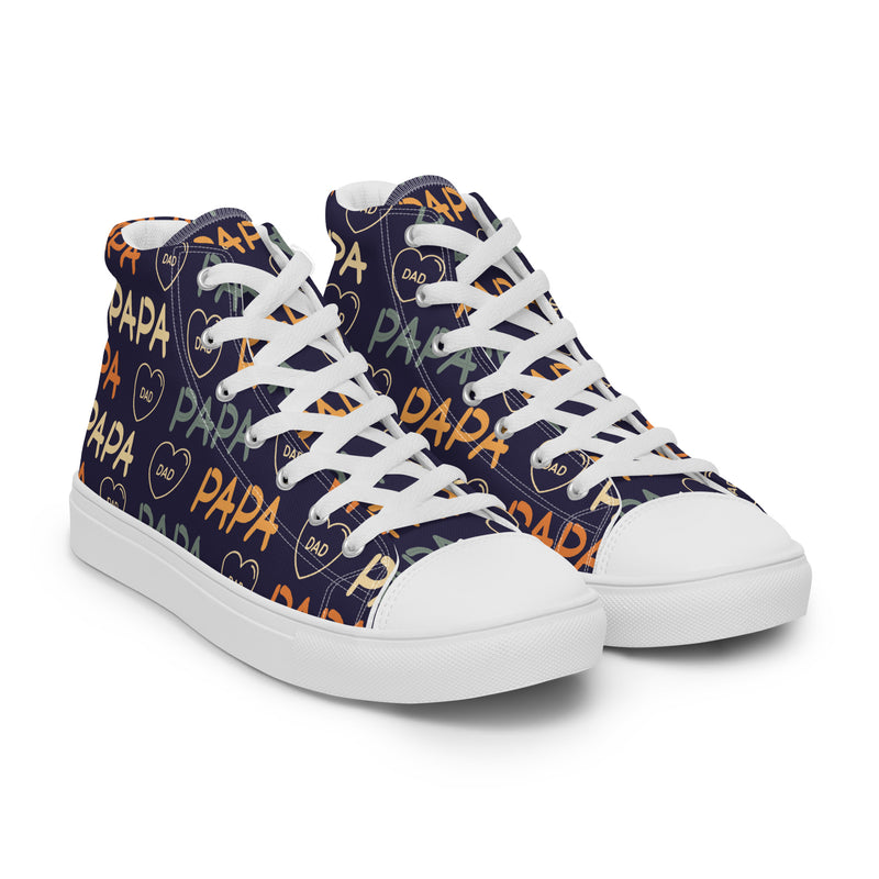 Papa Navy High Top #172 - Front View | HA!LO Canvas Sneakers