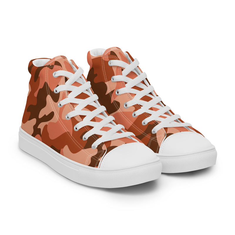 Orange Camo High Top #176 - Front View | HA!LO Canvas Sneakers