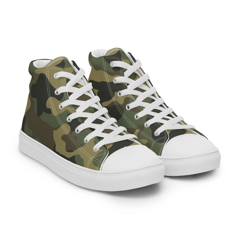 Green Camo High Top #177 - Front View | HA!LO Canvas Sneakers