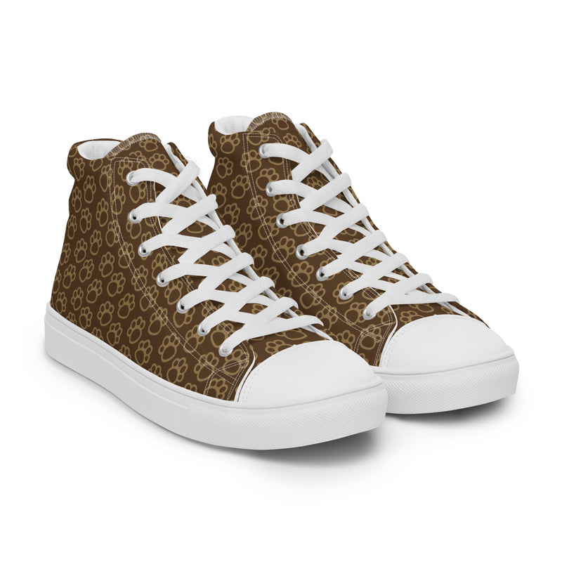 Brown Paisley High Top #205 - Front View | HA!LO Canvas Sneakers