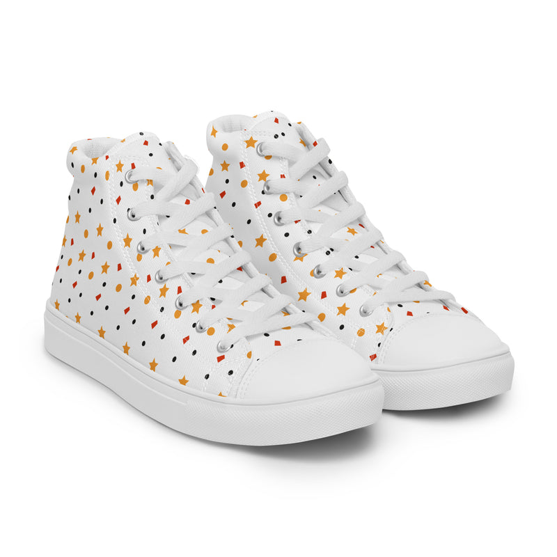 Confetti Dot High Top #219 - Front View | HA!LO Canvas Sneakers