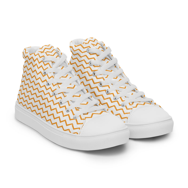 Gold Chevron High Top #224 - Front View | HA!LO Canvas Sneakers