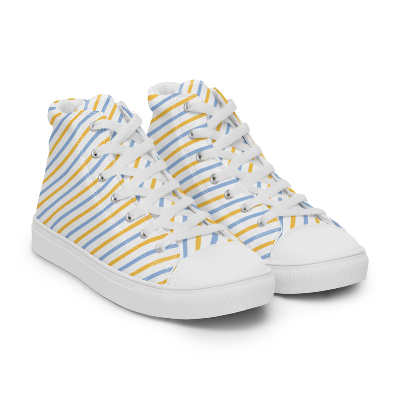 Sunshine Stripe High Top #236 - Front View | HA!LO Canvas Sneakers