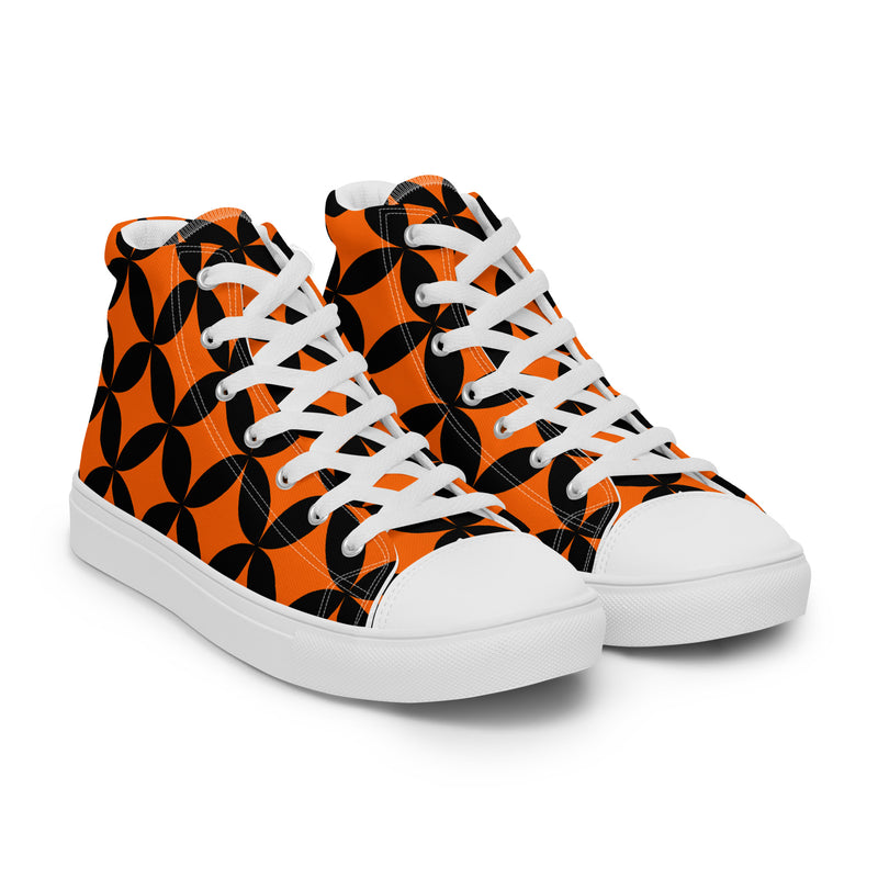 Halloween Geo High Top #251 - Front View | HA!LO Canvas Sneakers