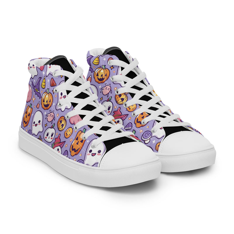Halloween Lavender High Top #263 - Front View | HA!LO Canvas Sneakers