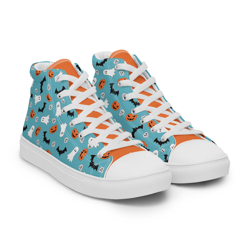 Halloween Blue High Top #267 - Front View | HA!LO Canvas Sneakers