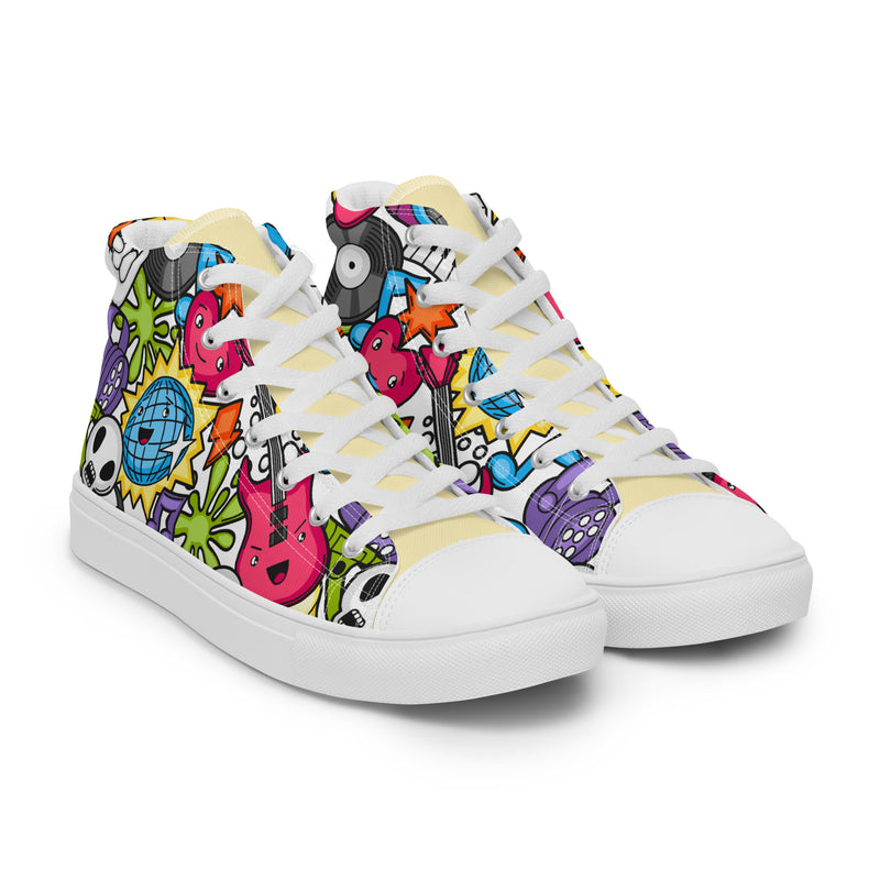 Monster Doodle High Top #275 - Front View | HA!LO Canvas Sneakers