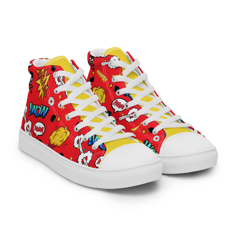 Comic Wow High Top #282 - Front View | HA!LO Canvas Sneakers