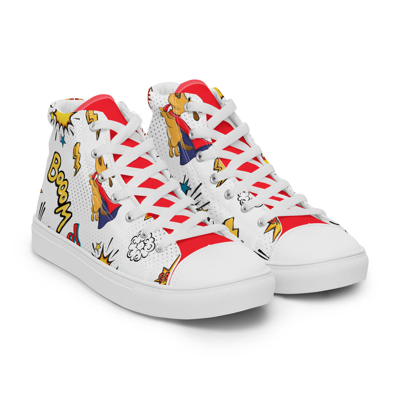 Comic Boom High Top #283 - Front View | HA!LO Canvas Sneakers