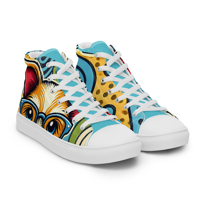 Pop Art Doodle High Top #285 - Front View | HA!LO Canvas Sneakers