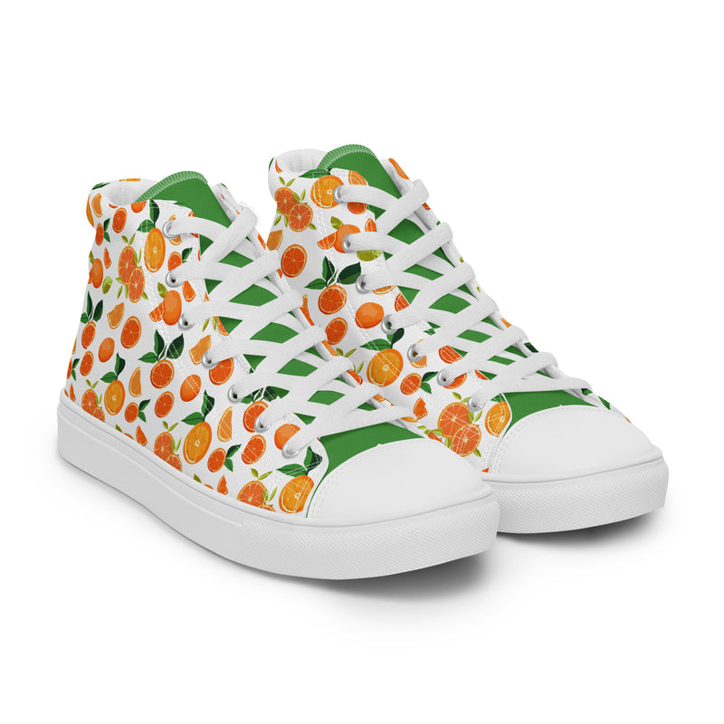 Citrus Garden High Top #306 - Front View | HA!LO Canvas Sneakers