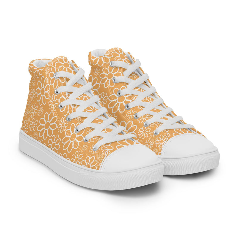 Gold Daisy High Top #313 - Front View | HA!LO Canvas Sneakers