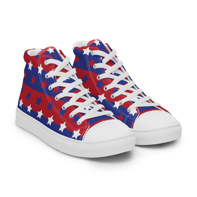 Patriotic Star High Top #322 - Front View | HA!LO Canvas Sneakers