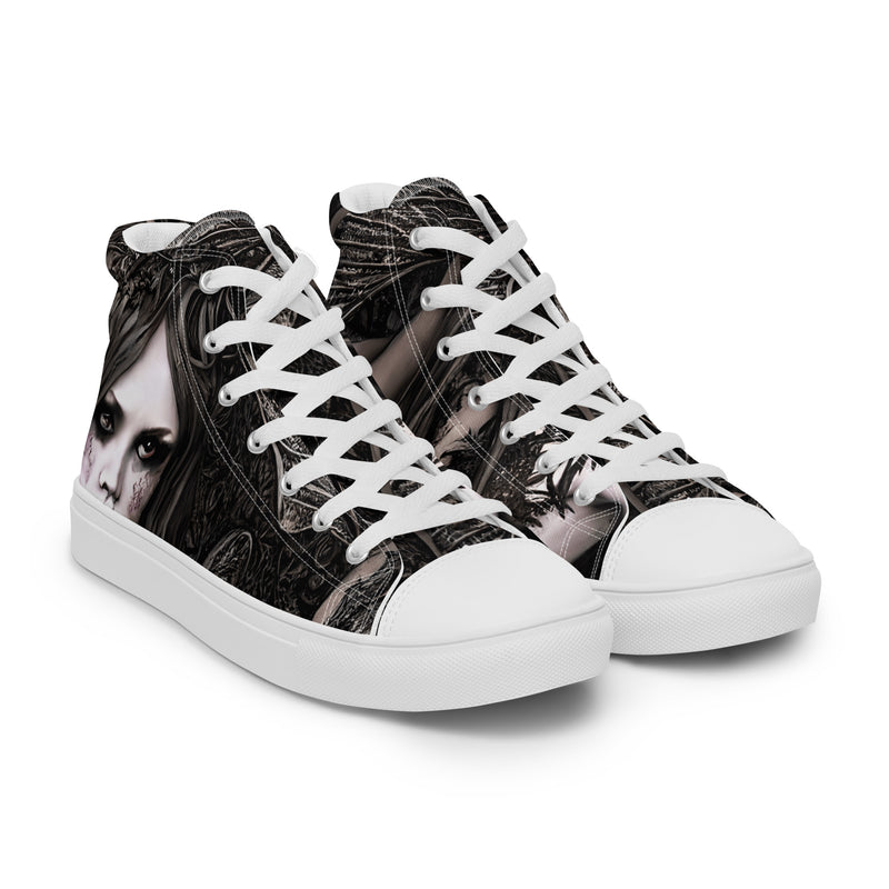 Halloween Gothic Girl High Top #322 - Front View | HA!LO Canvas Sneakers