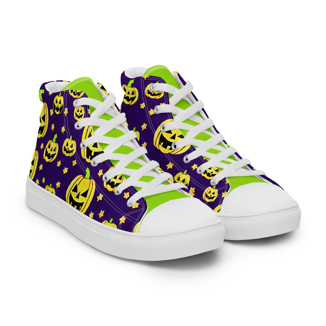 Men's Halloween Pumpkin Party High Top Sneakers 323 - ShipSneakers.com
