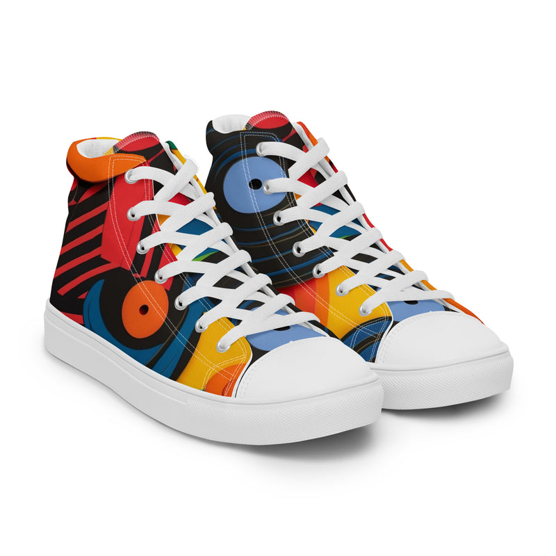 HA!LO Abstract Geo #355 — Men’s Canvas High Top