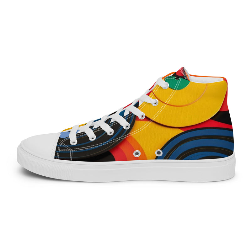 HA!LO Abstract Geo #355 — Men’s Canvas High Top