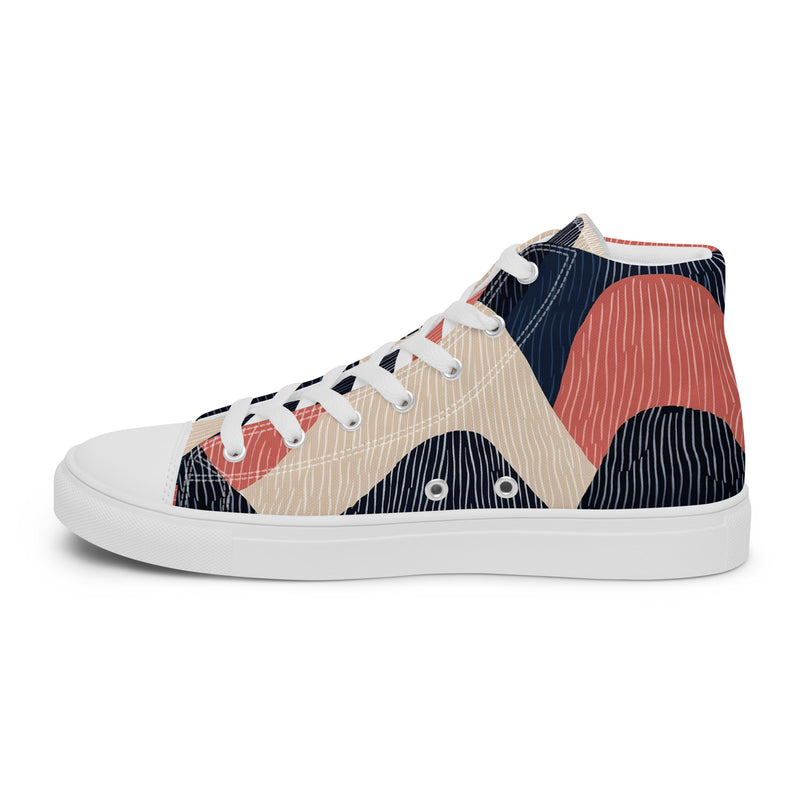 HA!LO Abstract Wave #357 — Men’s Canvas High Top