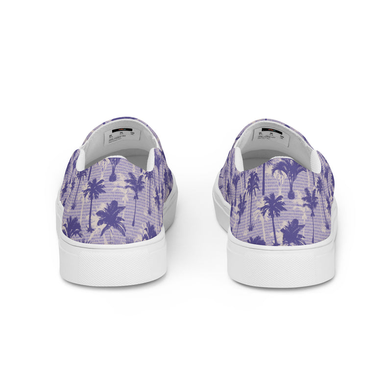 Lavender Butterfly Slip-On #62 - Angled View | HA!LO Canvas Sneakers
