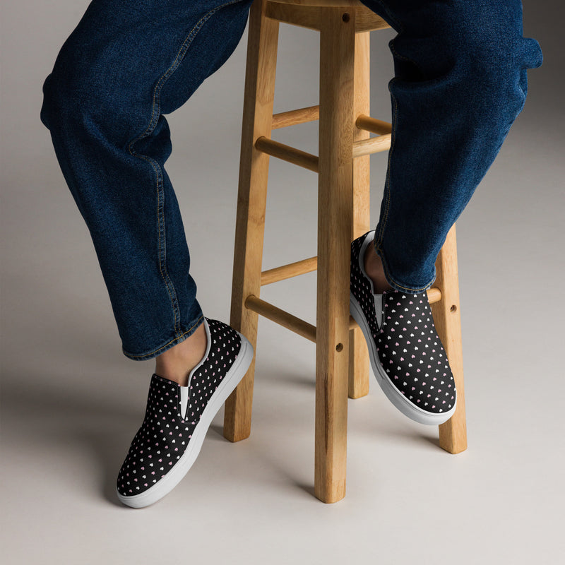 Black Star Dot Slip-On #66 - Opposite Side | HA!LO Canvas Sneakers