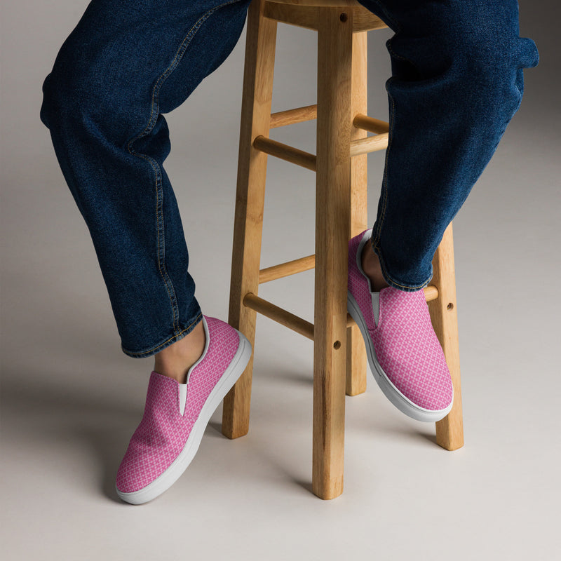 Pink Mini Dot Slip-On #70 - Opposite Side | HA!LO Canvas Sneakers