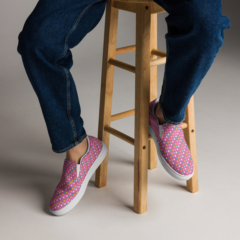 Pink Polka Dot Slip-On #73 - Opposite Side | HA!LO Canvas Sneakers