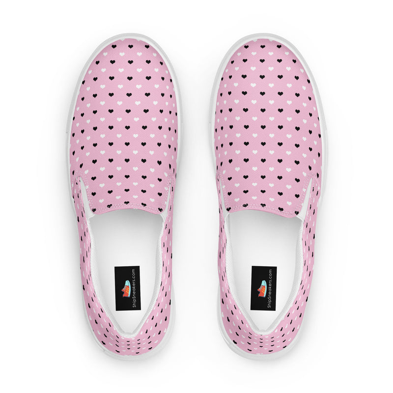 Pink Dot Small Slip-On #68 - Sole Detail | HA!LO Canvas Sneakers