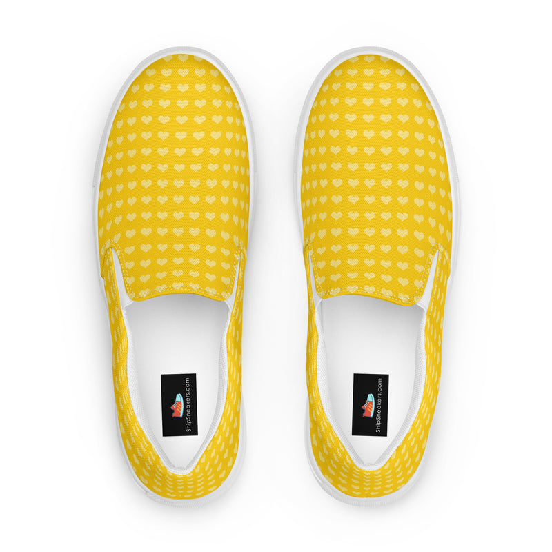Yellow Polka Dot Slip-On #72 - Sole Detail | HA!LO Canvas Sneakers