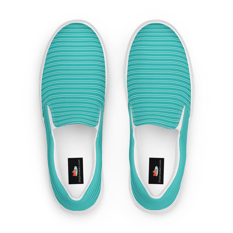 Turquoise Solid Slip-On #76 - Sole Detail | HA!LO Canvas Sneakers