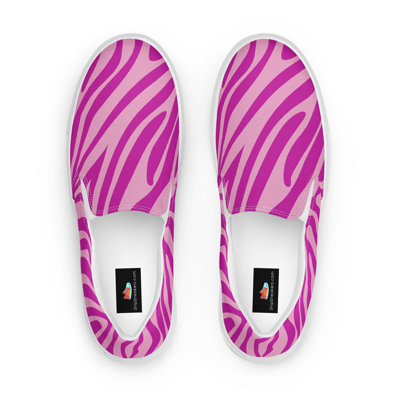 Hot Pink Zebra Slip-On #84 - Sole Detail | HA!LO Canvas Sneakers