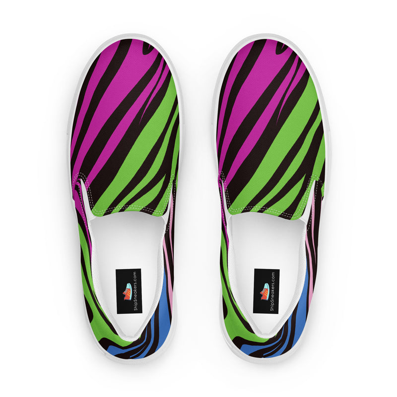 Green Zebra Slip-On #85 - Sole Detail | HA!LO Canvas Sneakers