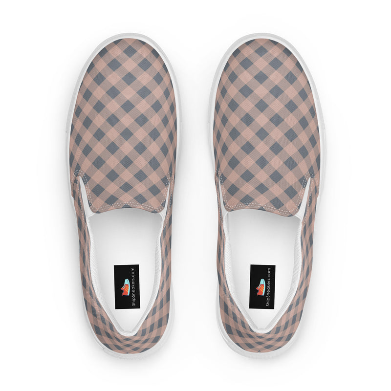 Pink Plaid Wide Slip-On #96 - Sole Detail | HA!LO Canvas Sneakers