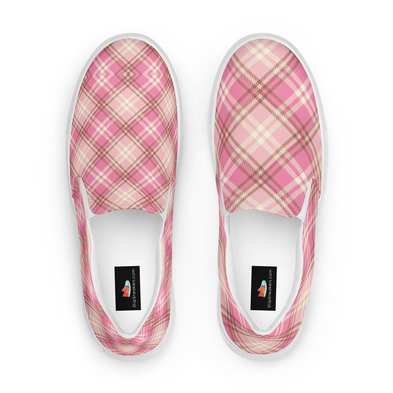 Pink Plaid Slip-On #101 - Sole Detail | HA!LO Canvas Sneakers