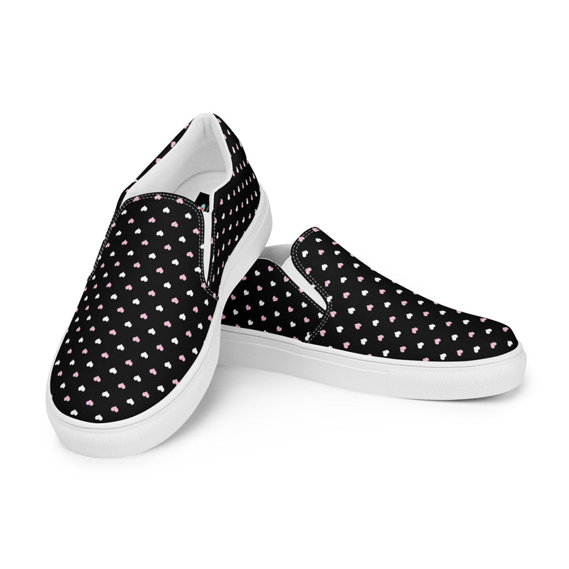 Black Star Dot Slip-On #66 - Top Down View | HA!LO Canvas Sneakers