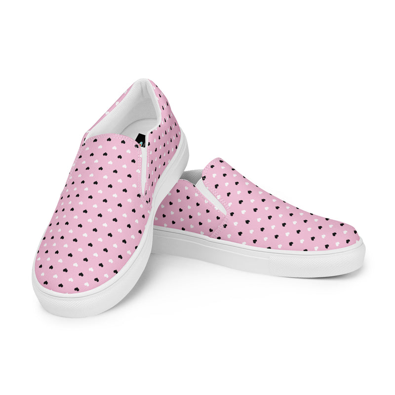 Pink Dot Small Slip-On #68 - Top Down View | HA!LO Canvas Sneakers